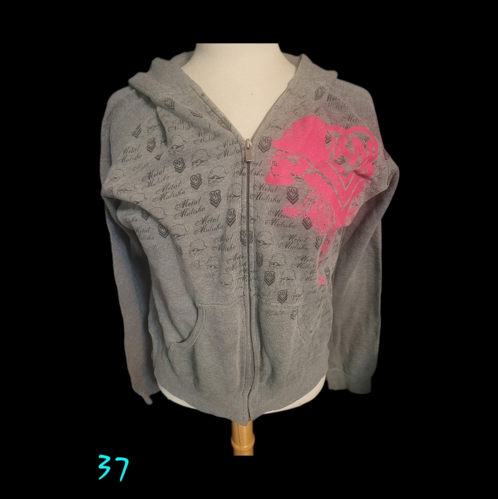 Y2k Metal Mulisha zip-up hoodie